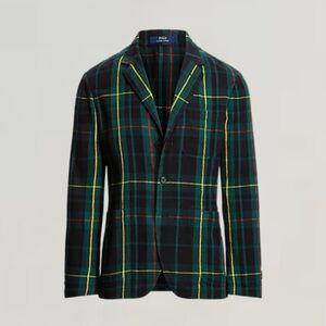 Polo by Ralph Lauren Men's Tartan Blazer - Green and Yellow